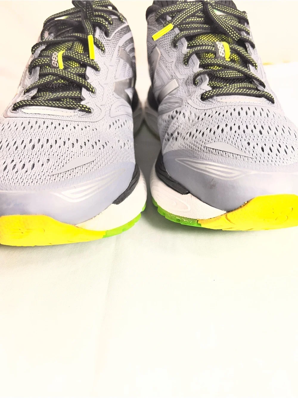 New Balance Gray and Lime Green Men's Running Shoes